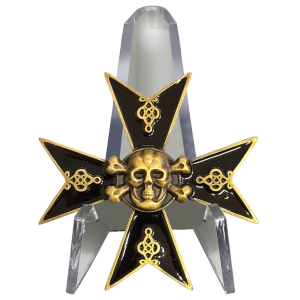 Знак 5 Гусарский Александрийский полк "Черные бессмертные гусары" на подставке