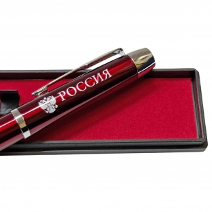 Подарочная ручка с гербом России в футляре