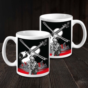 Белая керамическая кружка "Скрипка Вагнера" с виниловой наклейкой