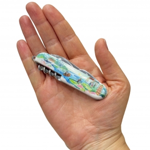 Туристический нож мультитул 5-в-1 (нож 60мм, штопор, отвертка, открывалка, консервный нож)