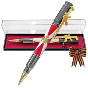 Подарочная ручка патрон "Росгвардия" с затвором и автоматом
