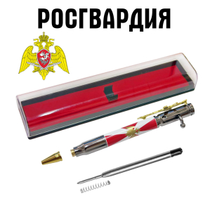 Подарочная ручка патрон "Росгвардия" с затвором и автоматом