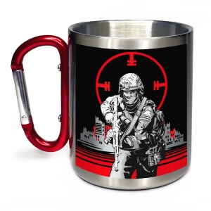 Большая кружка "Вагнер" с карабином и с виниловой наклейкой