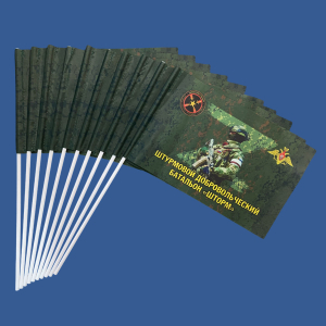 Комплект флажков "Штурмовой добровольческий батальон Шторм" на палочке (10шт)