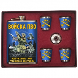 Подарочный набор "Войска ПВО" ВС РФ с фляжкой и стопками