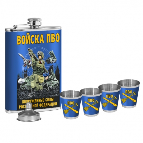 Подарочный набор "Войска ПВО" ВС РФ с фляжкой и стопками