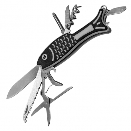 Походный нож мультитул 10-в-1 в форме рыбы