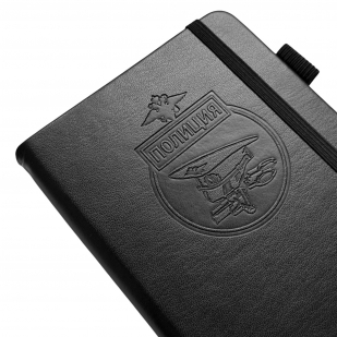 Карманный блокнот "Полиция" из эко-кожи (11х14.5 см)