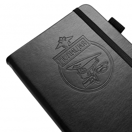 Карманный блокнот "Полиция" из эко-кожи (11х14.5 см)