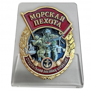 Знак участника СВО "Морская пехота" на подвесной подставке