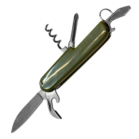 Складной нож мультитул 5-в-1 (нож 60мм, штопор, отвертка, открывалка, консервный нож)