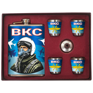 Подарочный набор ВКС с фляжкой и стопками