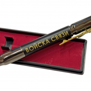 Подарочная ручка патрон "Войска связи" с затвором и автоматом