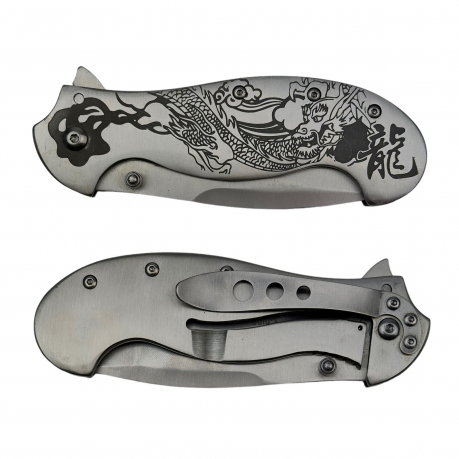 Складной нож Fantasy из стали с авторским дизайном на рукоятке