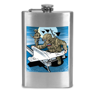 Фляжка "Дронармия" с виниловой наклейкой