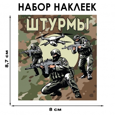 Набор камуфляжных наклеек "Штурмы" (8.7х8 см)