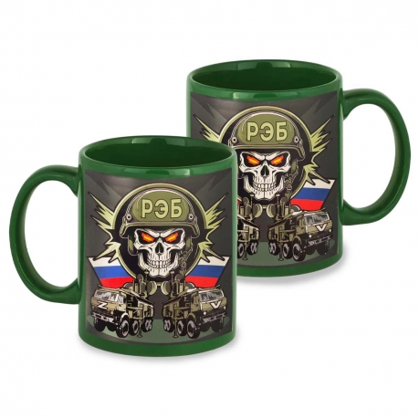Зеленая керамическая кружка "РЭБ" ZV
