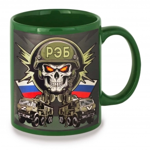 Зеленая керамическая кружка "РЭБ" ZV