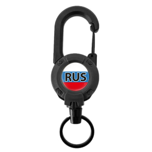 Ретрактор RUS с карабином для телефона (Черный)