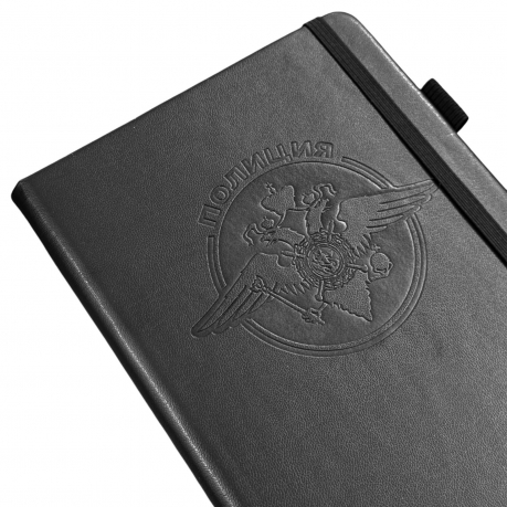 Кожаный блокнот "Полиция" (13.5х19.5 см)