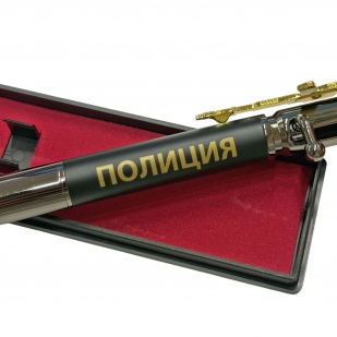 Подарочная ручка патрон "Полиция" с затвором и автоматом