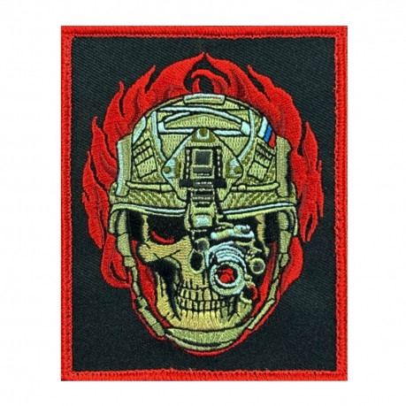 Шеврон на липучке "Череп с тепловизором"