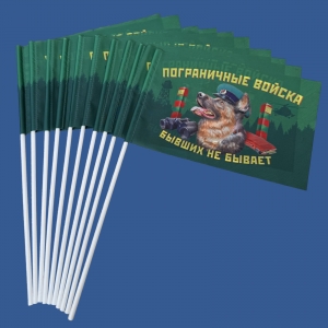 Комплект флажков "Пограничные войска" – "Бывших не бывает" на палочке (5шт)
