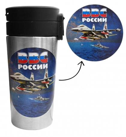 Термокружка ВВС России с виниловой наклейкой