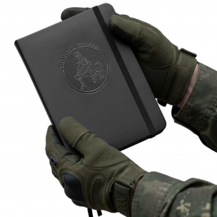 Карманный блокнот "Войска связи" из эко-кожи (11х14.5 см)