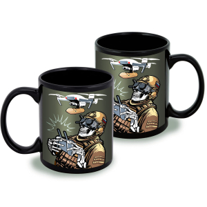 Черная керамическая кружка "Дронармия" 