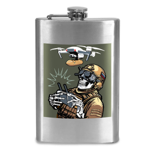 Фляжка "Дронармия" с виниловой наклейкой 