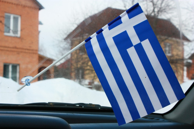 Флажок Греции в машину с присоской по акции