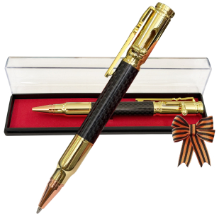 Ручка патрон с затвором (золотистая)