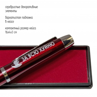 Подарочная ручка "За всю хуйню" в футляре