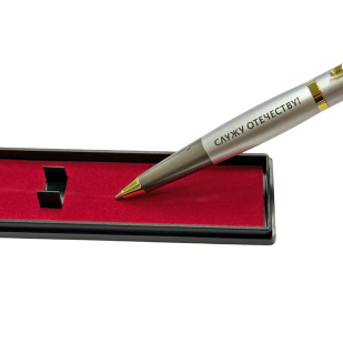 Подарочная ручка "Служу Отечеству!" Ветеран боевых действий с автоматом в футляре