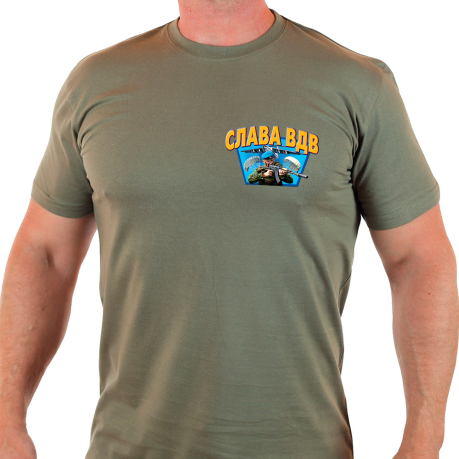 Армейская футболка с эмблемой "Слава ВДВ"