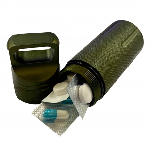 Армейская герметичная капсула-таблетница (темная олива)