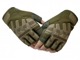 Армейские перчатки беспалые хаки-олива
