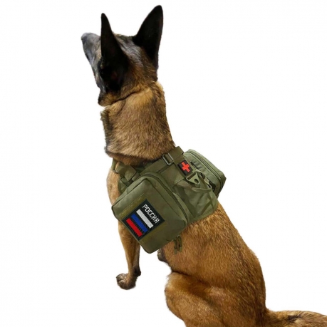 Армейский жилет-аптечка для собаки (олива)