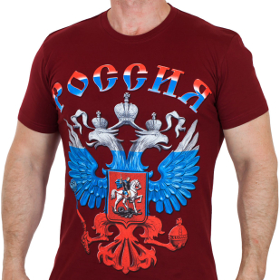 Краповая футболка с гербом РФ (размеры с 46 (XS) по 54 (XL))