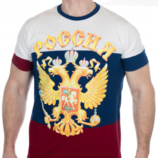 Крутая мужская футболка с надписью «Россия» (размеры с 44 (XS) по 58 (4XL))