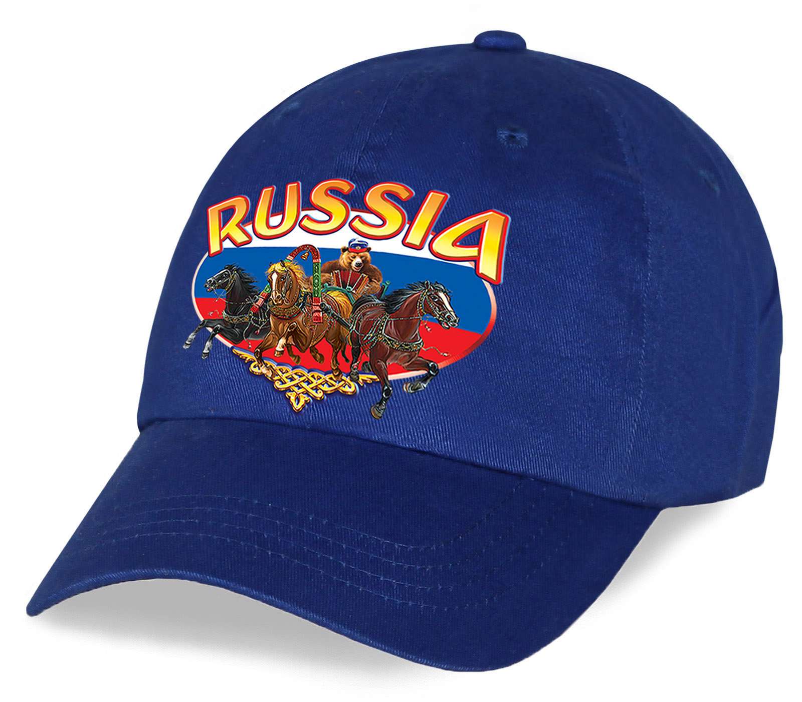 Заказать авторскую кепку с эмблемой национальной символики Russia для клиентов и подписчиков Военпро по выгодной цене