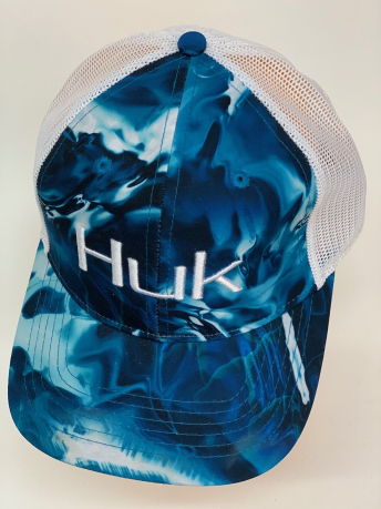 Бейсболка HUK синий камуфляж с  белой сеткой