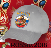 Авторская бейсболка «Русский Медведь на фоне флага России»
