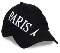Модная чёрная бейсболка с объемной вышивкой PARIS