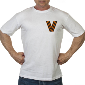 Белая футболка с символом V