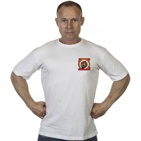 Белая футболка с термопринтом Отважные Zадачу Vыполнят