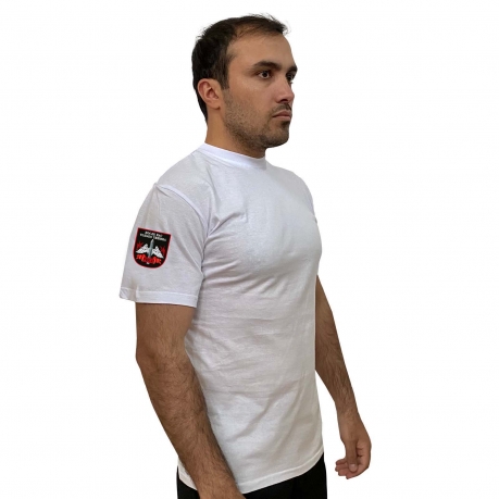 Белая футболка с термотрансфером РВСН на рукаве