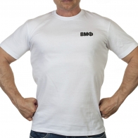 Белая футболка ВМФ с вышивкой на груди