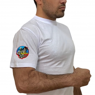 Белая футболка "Zа Донбасс" на рукаве